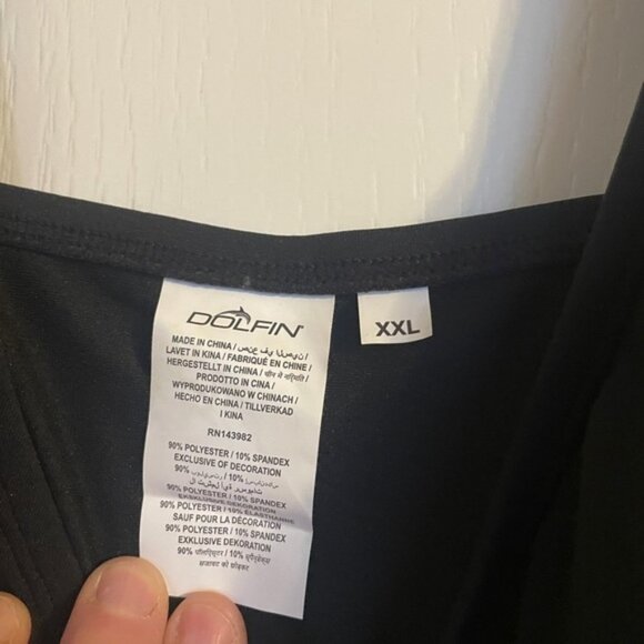 NWT Dolfin Black Swimwear Tankini Top XXL Beach Travel Vacation Resortwear - Picture 5 of 6
